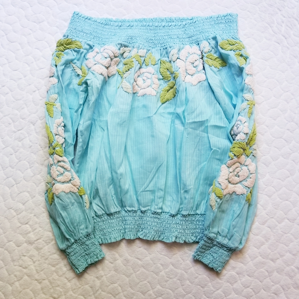 Johnny Was Joystick blouse embroidered top floral